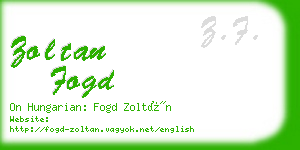 zoltan fogd business card